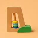 Wooden Parrot Rattle