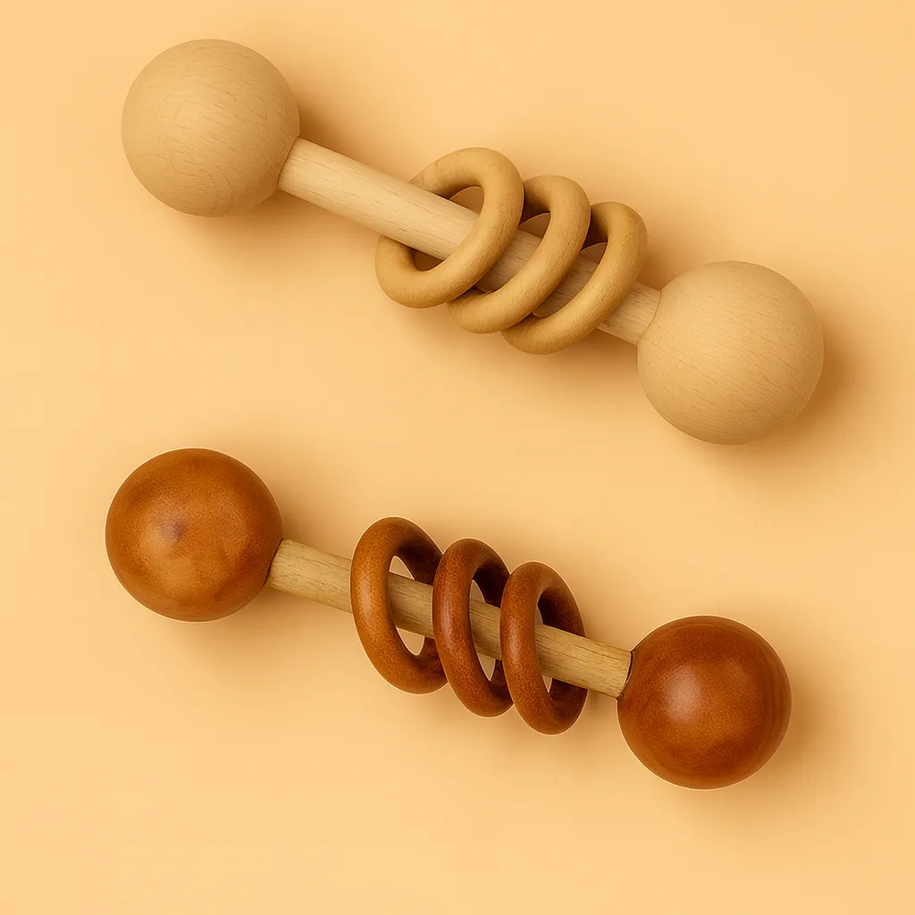 [5] Wooden Three-Ring Rattle