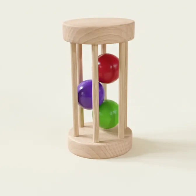 [6] Wooden Rolling Rattle