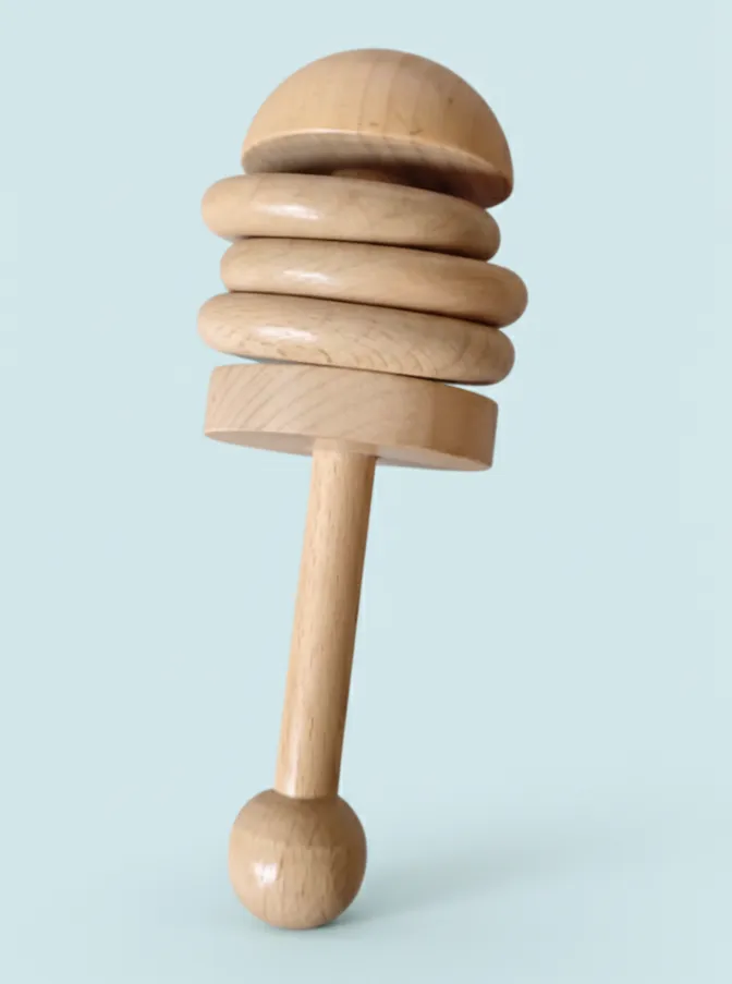 [9] Wooden Half Ball Rattle