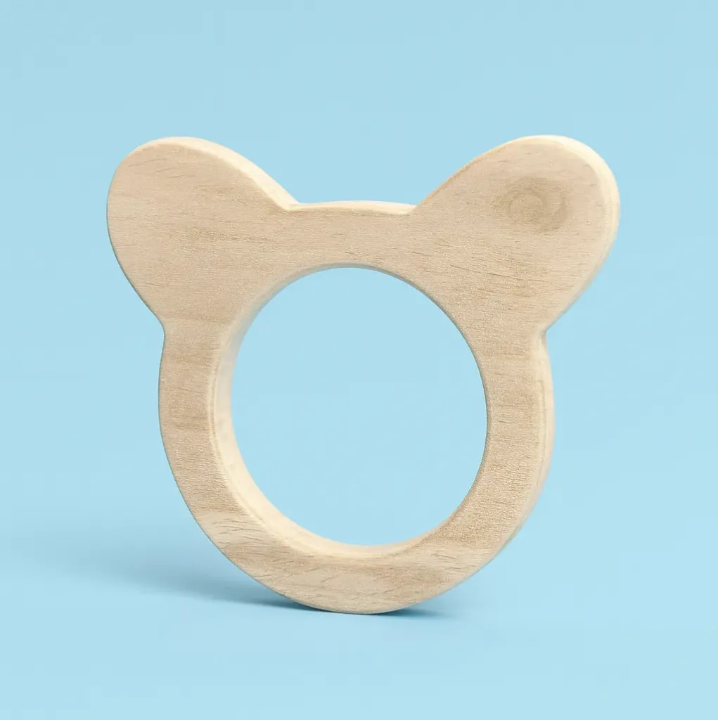 [11] Wooden Baby Face Teether