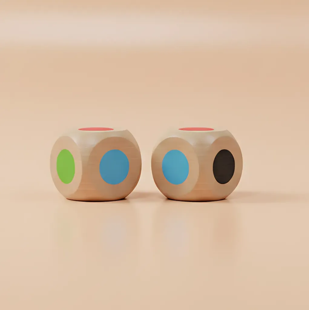 [28] Wooden Dice Multi-Colour ( Set of 5)