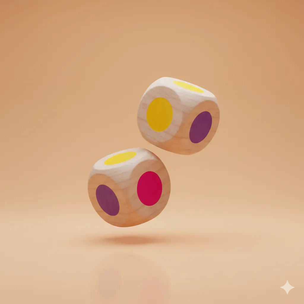 [32] Wooden Dice Tri-Colour ( Set of 5)