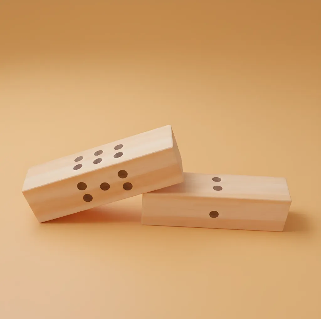 [34] Wooden Chausar Dice ( Set of 5)